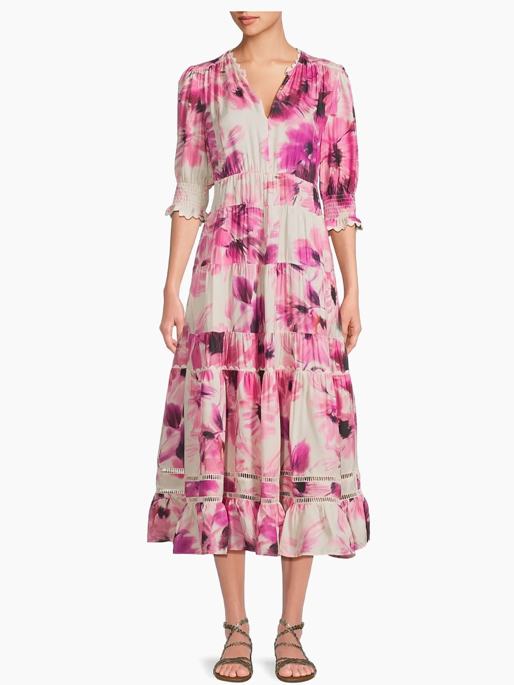 Johnny Was Daphne Teared midi dress
